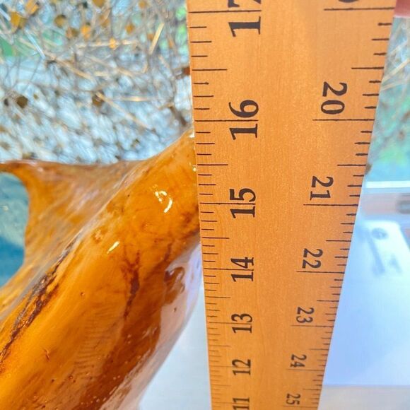 Vintage Handmade Glossy Ceramic Wood Print Vase - Picture 15 of 15